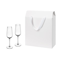 Подарочный набор 2 бокала для шампанского Бланш (Blanche) в большом подарочном пакете