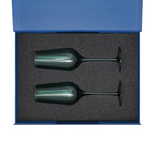 Подарочный набор 2 бокала для шампанского Капри (Capri) в синей коробке