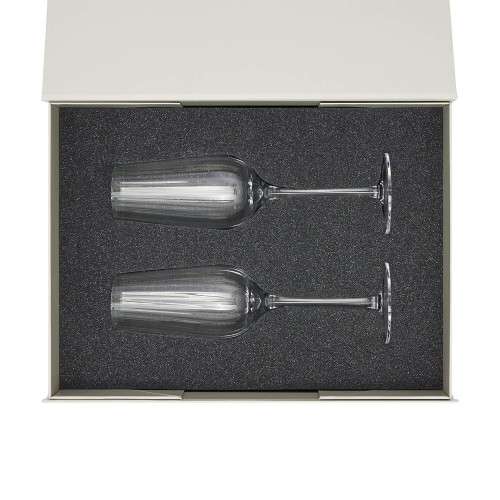 Подарочный набор 2 бокала для шампанского Бланш (Blanche) в серой коробке