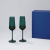 Подарочный набор 2 бокала для шампанского Эмеральд (Emerald) в синей коробке
