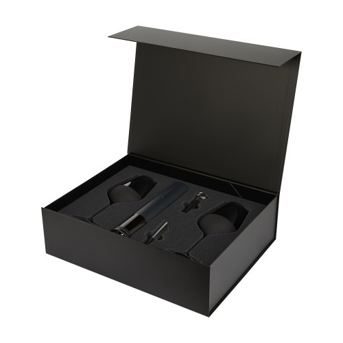 Подарочный набор 2 бокала для вина Блэк Эдишн (Black Edition) + набор для вина Сакраменто (Sacramento) в черной коробке