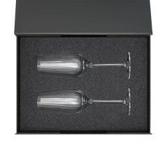 Подарочный набор 2 бокала для шампанского Бланш (Blanche) в черной коробке