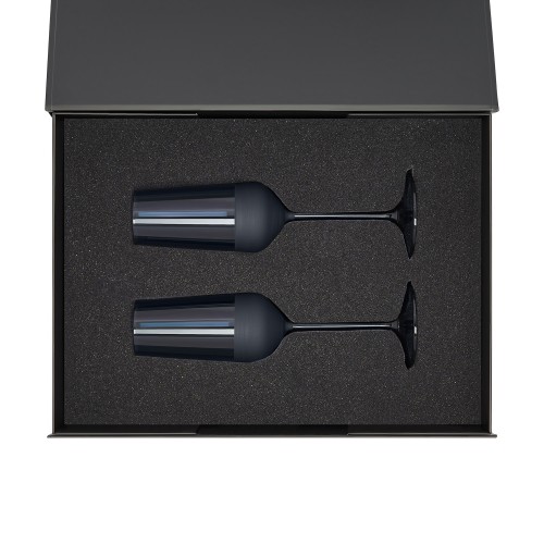 Подарочный набор 2 бокала для шампанского Сапфир (Sapphire) в черной коробке