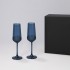 Подарочный набор 2 бокала для шампанского Сапфир (Sapphire) в черной коробке