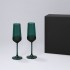 Подарочный набор 2 бокала для шампанского Эмеральд (Emerald) в черной коробке