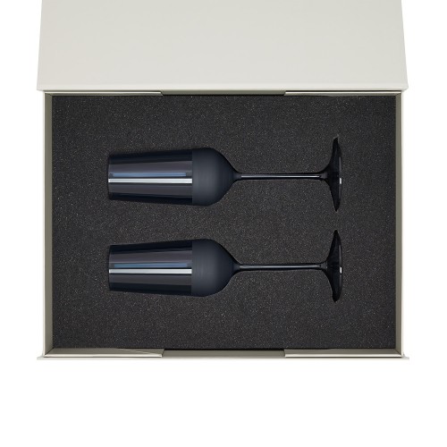 Подарочный набор 2 бокала для шампанского Сапфир (Sapphire) в серой коробке