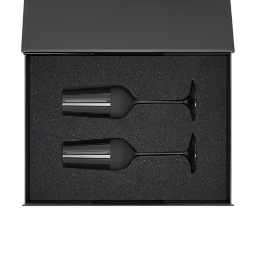 Подарочный набор 2 бокала для шампанского Блэк Эдишн (Black Edition) в черной коробке