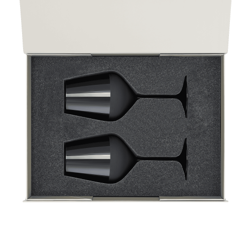 Подарочный набор 2 бокала для вина Блэк Эдишн (Black edition) в серой коробке