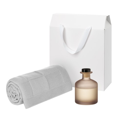 Подарочный набор Мизу (Mizu), Селла Софт (Cella Soft), бежевый (диффузор, плед)