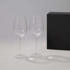 Подарочный набор 2 бокала для вина Бланш (Blanche) в черной коробке