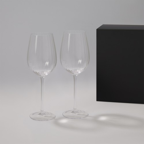Подарочный набор 2 бокала для вина Бланш (Blanche) в черной коробке