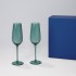 Подарочный набор 2 бокала для шампанского Капри (Capri) в синей коробке