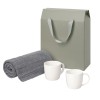 Подарочный набор Дафна (Dafna), Фадо (Fado), серый  в коробке-пакете (две фарфоровых кружки, плед)