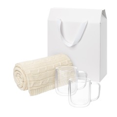 Подарочный набор Виора (Viora), Фадо (Fado) в белой коробке-пакете (2 кружки+плед)