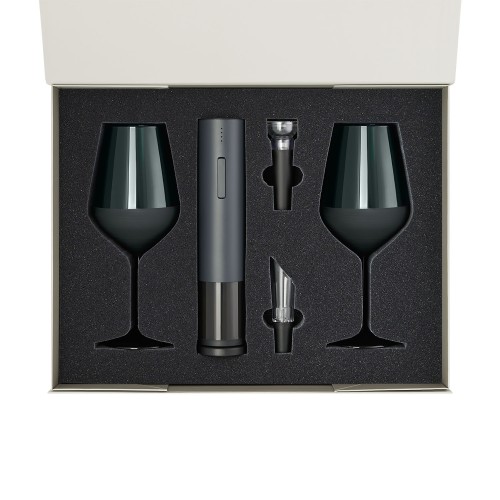 Подарочный набор 2 бокала для вина Эмеральд (Emerald) + набор для вина Сакраменто (Sacramento) в серой коробке