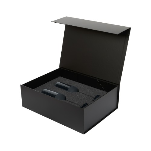 Подарочный набор 2 бокала для шампанского Сапфир (Sapphire) в черной коробке