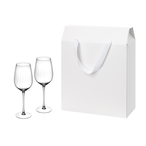 Подарочный набор 2 бокала для вина Бланш (Blanche) в большом подарочном пакете