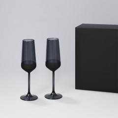 Подарочный набор 2 бокала для шампанского Блэк Эдишн (Black Edition) в черной коробке