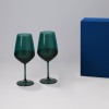 Подарочный набор 2 бокала для вина Эмеральд (Emerald) в синей коробке Подарочный набор 2 бокала для вина Эмеральд (Emerald) в синей коробке