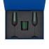 Подарочный набор свеча Энигма (Enigma) + 2 бокала для шампанского Эмеральд (Emerald) в синей коробке