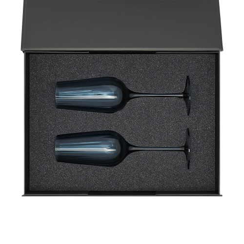 Подарочный набор 2 бокала для шампанского Тоскана (Toscana) в черной коробке