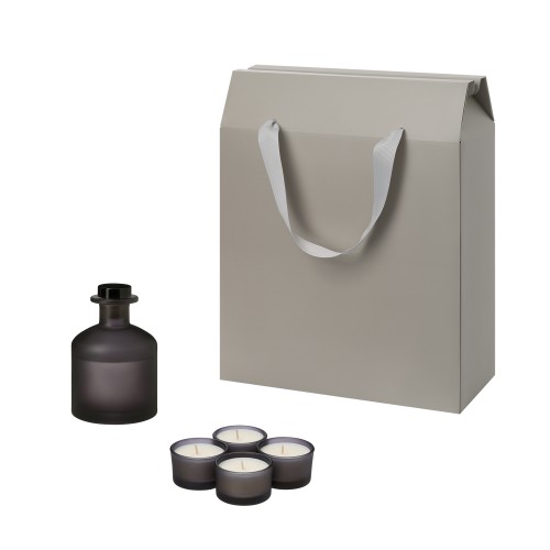 Подарочный набор Сенто (Sento), Мизу (Mizu), серый (свечи, диффузор)