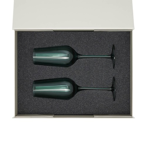 Подарочный набор 2 бокала для шампанского Капри (Capri) в серой коробке