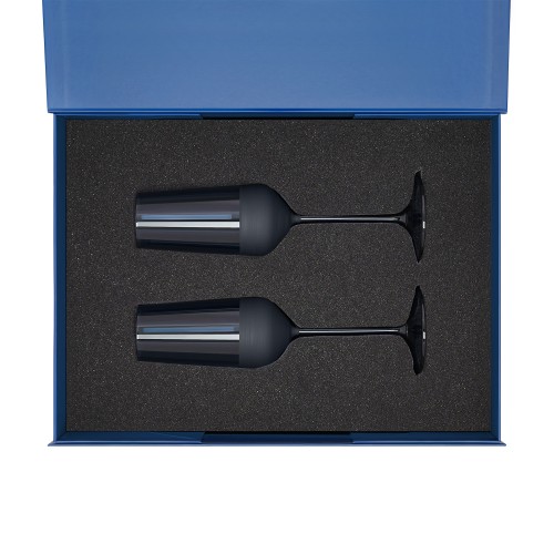 Подарочный набор 2 бокала для шампанского Сапфир (Sapphire) в синей коробке