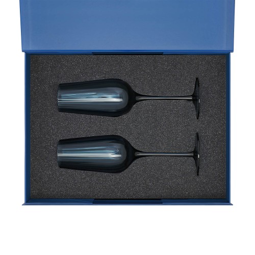 Подарочный набор 2 бокала для шампанского Тоскана (Toscana) в синей коробке