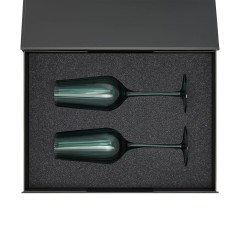 Подарочный набор 2 бокала для шампанского Капри (Capri) в черной коробке