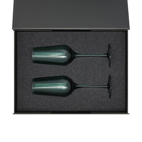 Подарочный набор 2 бокала для шампанского Капри (Capri) в черной коробке