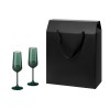 Подарочный набор 2 бокала для шампанского Эмеральд (Emerald) в большом подарочном пакете