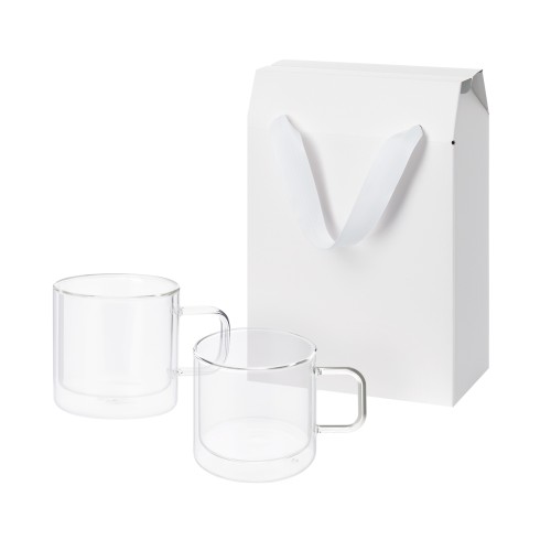 Подарочный набор 2 стеклянные кружки Луна (Luna) в коробке-пакете