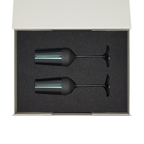 Подарочный набор 2 бокала для шампанского Эмеральд (Emerald) в серой коробке