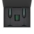 Подарочный набор свеча Энигма (Enigma) + 2 бокала для шампанского Эмеральд (Emerald) в черной коробке