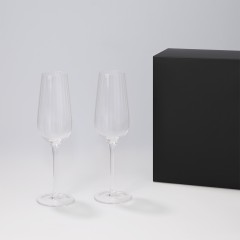 Подарочный набор 2 бокала для шампанского Бланш (Blanche) в черной коробке