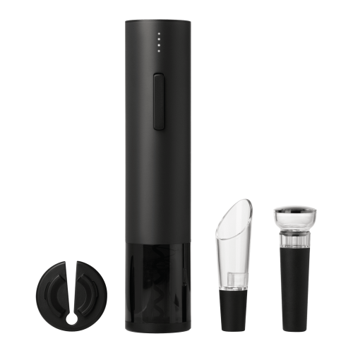 Набор для вина с электрическим штопором Сакраменто (Sacramento), черный