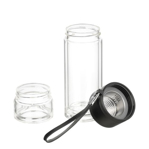 Бутылка стеклянная с двойными стенками Терсо (Terso), черная