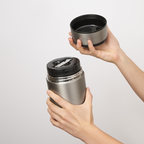 Термос для еды Бенто (Bento), серебряный