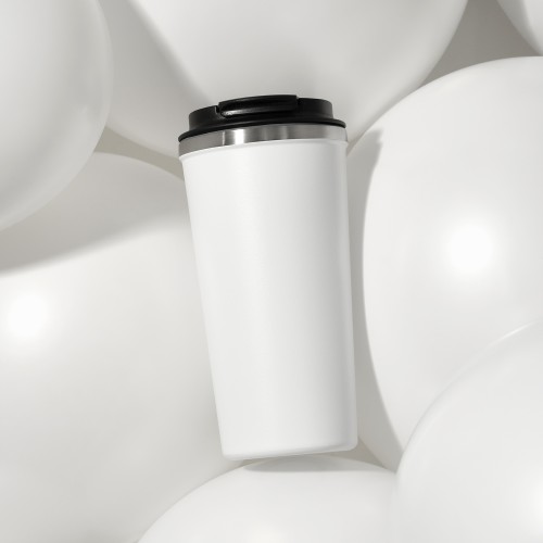 Термокружка вакуумная Палермо (Palermo), белая, зернистое покрытие