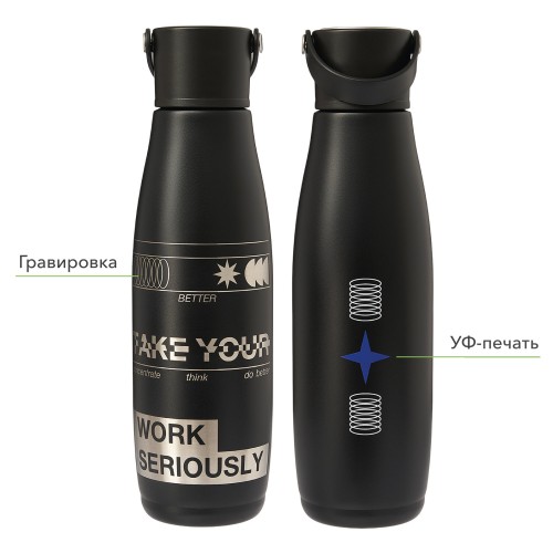 Термобутылка вакуумная герметичная Боска (Bosca), черная