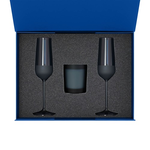Ложемент под свечу Энигма (Enigma) + 2 бокала для шампанского в среднюю коробку-трансформер (арт. 695721)