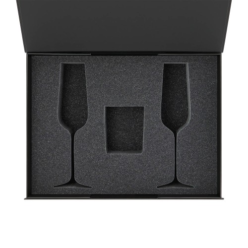 Ложемент под свечу Энигма (Enigma) + 2 бокала для шампанского в среднюю коробку-трансформер (арт. 695721)