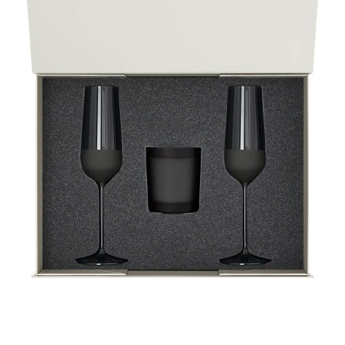 Ложемент под свечу Энигма (Enigma) + 2 бокала для шампанского в среднюю коробку-трансформер (арт. 695721)
