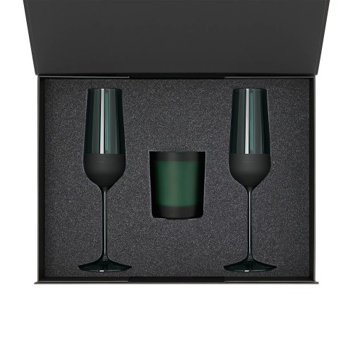 Ложемент под свечу Энигма (Enigma) + 2 бокала для шампанского в среднюю коробку-трансформер (арт. 695721)