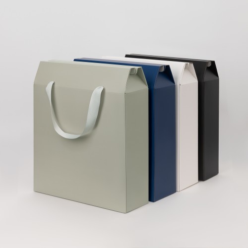 Подарочная коробка-пакет универсальная большая, серая