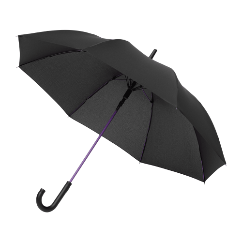 Зонт-трость Квантум (Quantum), черный/фиолетовый