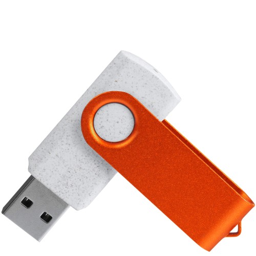 Флешка TWIST ECO Белая с оранжевым 4027.07.05.8ГБ