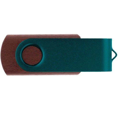 Флешка TWIST WOOD COLOR Темное дерево с зеленым 4014.32.02.32ГБ3.0
