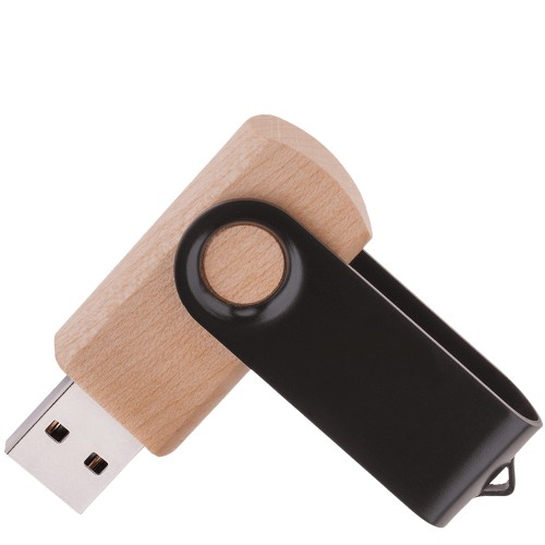 Флешка TWIST WOOD COLOR Светлое дерево с черным 4014.31.08.16ГБ3.0